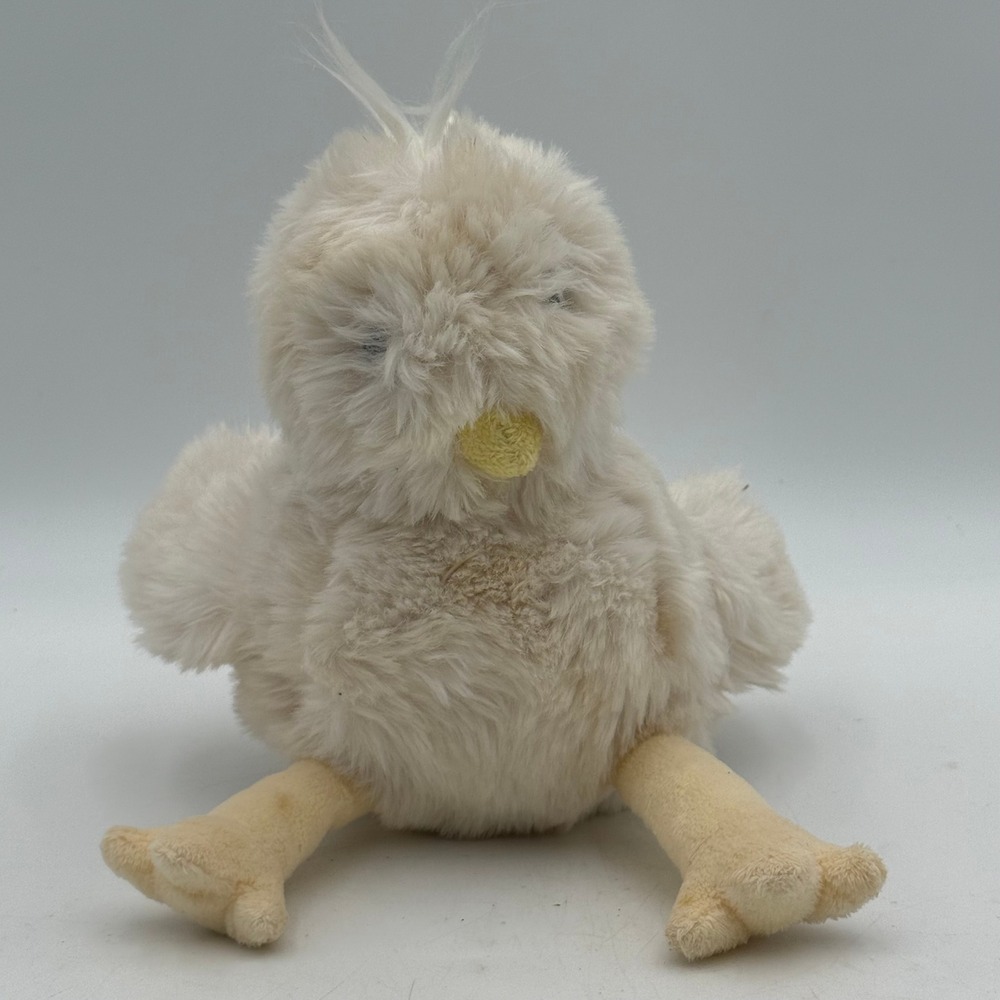 Pottery Barn Kids Plush Chick Cream Shaggy Stuffed Animal Easter Bird 8 inch